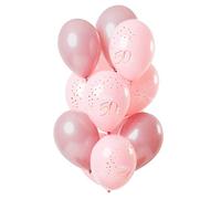 Folat Balloon 50th Birthday Pack of 12 Pink Latex Balloon Party Decoration Elegant