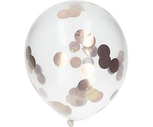 Folat - Balloons with Rose Gold Confetti - 30 cm - 4 pieces