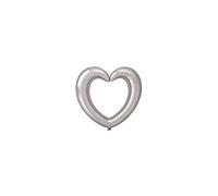 Folat - Foil Balloon Heart-Shaped Picture Frame Silver - 80x70cm