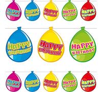 Folat - Happy Birthday Balloon Garland - Multicolor - 10 Meters