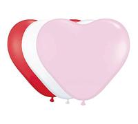 Folat - Heart Shaped Balloons - Red / White / Blue - 12In / 30cm - 8 pieces