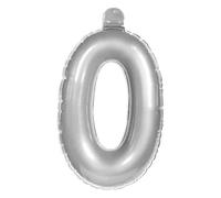 Folat - Inflatable Number 0 - Silver - 36 cm