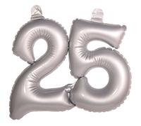 Folat - Inflatable Number 25 - Silver - 45 x 35 cm