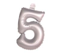 Folat - Inflatable Number 5 - Silver - 36 cm
