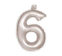 Folat - Inflatable Number 6 - Silver - 36 cm