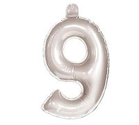 Folat - Inflatable Number 9 - Silver - 36 cm