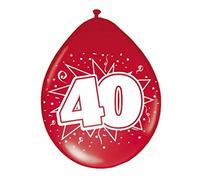 Folat 21475 Red 40th Birthday/Anniversary Balloons Ruby 8 Pieces