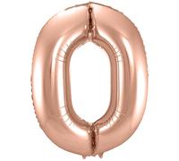 Folat - Number 0 Foil Balloon - Rose Gold - 86 cm