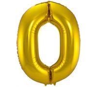 Folat - Number 0 Shaped Foil Balloon - 86 cm - Gold