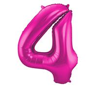 Folat - Number 4 Foil Balloon - Magenta - 86 cm