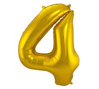 Folat - Number 4 Shaped Foil Balloon - 86 cm - Gold