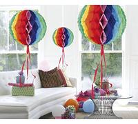 Folat - Rainbow Honeycomb Ball - 3 Pieces - 30 cm