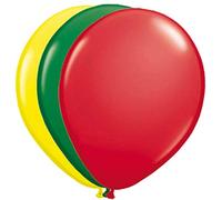 Folat - Red-Green-Yellow Color Latex Balloons - 10In / 25cm - 25 pieces
