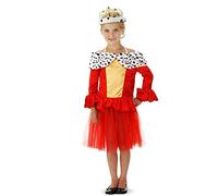 Folat - Red Queen Dress with Fur Collar for Girls - Size: S