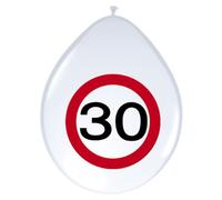 Folat - Traffic Sign Birthday Balloons 30 years - 12In / 30cm - 8 pieces
