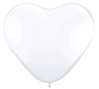 Folat - White Heart Shaped Latex Balloons - 12In / 30cm - 8 pieces