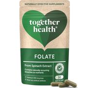 Folate from Spinach | Natural Alternative to Folic Acid | 400 mcg | 5-MTHF Form | Vegan | Made in The UK | 30 Capsules | Together