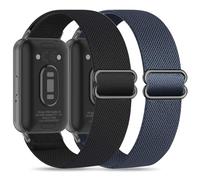 Folavii - 2 Pack Stretchy Nylon Bands Compatible with Samsung Galaxy Fit 3 for Women Men, Adjustable Elastic Soft Sport Strap for Galaxy Fit 3 Band SM-R390, 220mm, Nylon, No Gemstone