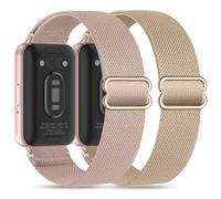 Folavii 2 Pack Stretchy Nylon Compatible with Samsung Galaxy Fit 3 Band for Women Men, Elastic Adjustable Soft Sport Strap Wristband for Galaxy Fit 3 Band SM-R390