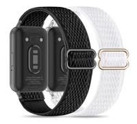 Folavii 2 Pack Stretchy Nylon Compatible with Samsung Galaxy Fit 3 Band for Women Men, Elastic Adjustable Soft Sport Strap Wristband for Galaxy Fit 3 Band SM-R390