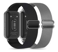 Folavii 2 Pack Stretchy Nylon Compatible with Samsung Galaxy Fit 3 Band for Women Men, Elastic Adjustable Soft Sport Strap Wristband for Galaxy Fit 3 Band SM-R390