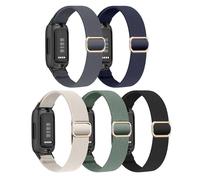 Folavii 5 Pack Stretchy Nylon Compatible with Fitbit Inspire 3 Bands for Women Men, Elastic Adjustable Soft Sport Strap Replacement Wristband for Fitbit Inspire 3 Bands/Fitbit Inspire 2 Bands