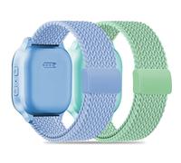 Folavii Magnetic Braided Band Compatible with Cosmo JrTrack 4/3/2 SE/2/JrTrack & Gizmo Adventrue 3 3 2 1/Gabb 3e 3 2 1/SyncUP Watch 2 1, 2 Pack Soft Breathable Strap Easy Buckle for Small Wrist
