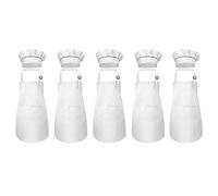 Folceretsc 10-Piece Children's Apron and Chef Hat Set Adjustable Children's Kitchen Apron for Cooking and Painting