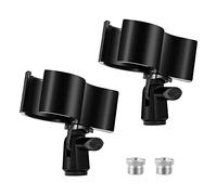 Folceretsc 2 Pcs Adjustable Microphone Holder Clamp Microphone Clip with 5/8 Inch Male to 3/8 Inch Screw Adapter