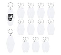 Folceretsc 24 Pack Motel Hotel Keychain Blank Vintage Motel Key Tag Hotel Keychain Blanks for Vinyl Projects Sublimation Decoration