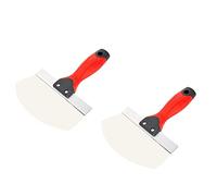 Folceretsc 2PCS Bucket Scoop for Drywall, Plaster Stainless Steel Bucket Scoop - 6.5 Inch Curved Contoured Blade for Paint, Mortar