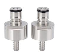 Folceretsc 2Pcs/Lot 304 Stainless Steel Carbonation Cap 5/16 Inch Barb, Ball Lock Type, Fit Soft Drink PET Bottles, Homebrew Kegging