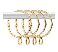 Folceretsc 30 Pcs Openable Gold Curtain Rings Open and Close Metal Rustproof Drapery with for Hook Pins (1.5 Inch)