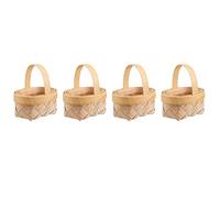 Folceretsc 4Pcs Mini Woven Basket with Handle Wedding Flower Girl Basket Flower Candy Chocolate Gift Box Wedding Gift