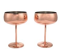 Folceretsc Copper Coupe Champagne Glasses Set of 2 Stainless Steel Vintage Cocktail Glass Wine Goblet