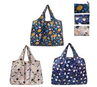 Fold and reuse shopping bags. 3-piece large Oxford cloth handbags, lightweight and waterproof multi-functional
