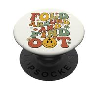 Fold Around And Find Out Funny Daisy Groovy Poker Player PopSockets Adhesive PopGrip