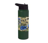 FOLD Cut Copy Mini Zine Comic Making Stainless Steel Insulated Water Bottle