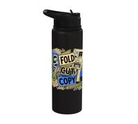 FOLD Cut Copy Mini Zine Comic Making Stainless Steel Insulated Water Bottle