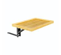 Fold Down Bedside Shelf for Bed, Bamboo Bed Side Clip-on Tray Fits a Laptop, Books, and Drink, Floating Nightstand, Bedside Storage Tray for Dorm Room, Small Spaces (22x33cm(8x13inch), Natural)