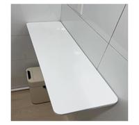 Fold Down Desk - Space-Saving Folding Shelf Functional Hanging Floating Table for Home Office Workstation Kitchen Laundry Room Dining - Modern White (60x40cm)
