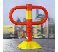 Fold Down Steel Parking Bollard, Driveway Security Post for Car Parking Space Lock, Private Car Park Guard, Durable Yellow Barrier for Vehicle Control