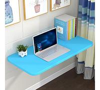 Fold Down Wall Mounted Folding Table - Space-Saving Kitchen Desk & Drop Down Shelf Blue L80xW50cm (31x20in) | Versatile Foldable Design for Small Spaces