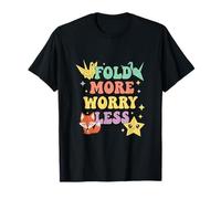Fold More Worry Less Origami Crane Fox Star Craft T-Shirt
