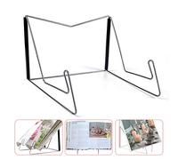 Fold-n-Stow Book Stands, Metal Bookstand Music Book Easel Display Holder, Portable Reading Stand Book Holder, Book Bookrest for Hardcover Textbook I pad Cookbook Recipe - Compact & Sturdy (1 Pc)