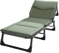 Fold Out Camping Cot For Adults, 25mm Wider Square Tube Folding Bed With Mattress, 4-position Adjustable Backrest, 160kg Capacity, 170x56x30cm B 170 * 56 * 30cm