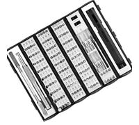 Fold-Out Case Screwdriver Assortment Electric 127 Piece | Multi Bit Set for Electronics Small Appliance Eyewear Toy Service with Rechargeable Handle