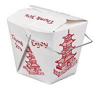 15 Count 16 oz Pagoda Wire Handle Chinese Takeout Box