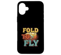 Fold To Fly Origami Crane Retro Paper Art Case for iPhone 16 Plus