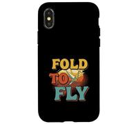 Fold To Fly Origami Crane Retro Paper Art Case for iPhone X/XS